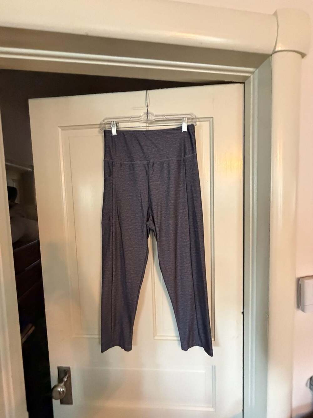 Zone Pro Athletic Capris Leggings Grey Marled Size M